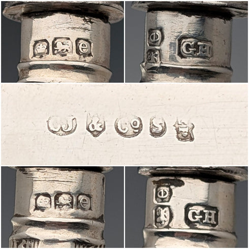 1922 年英國古董純銀手柄餐具 4 件套 Harrison Brothers & Howson 附托盤